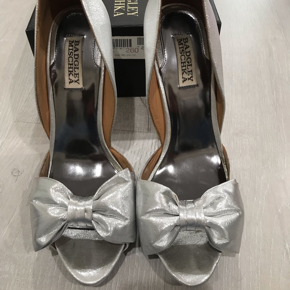 Badgley Mischa silver heels